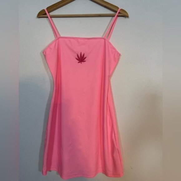 Treasure The Funk Pink Spaghetti Strap Mini Dress - Size M - Picture 3 of 8